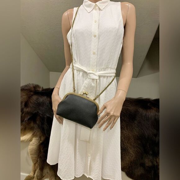 Handmade Genuine Cowhide Leather Kisslock Clutch/Wristlet/Crossbody & 2 Straps - Picture 8 of 15